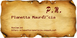 Planetta Maurícia névjegykártya